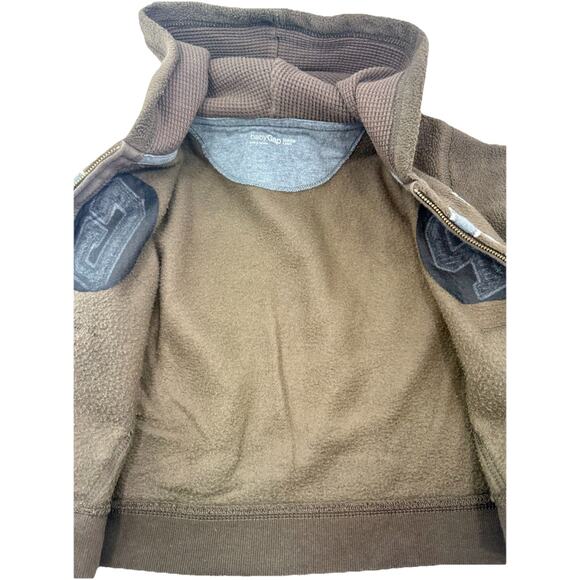 babyGap Toddler 4yrs Brown Fleece Zip Hoodie M Grey GAP Logo Fleece Lined EUC - Picture 5 of 6